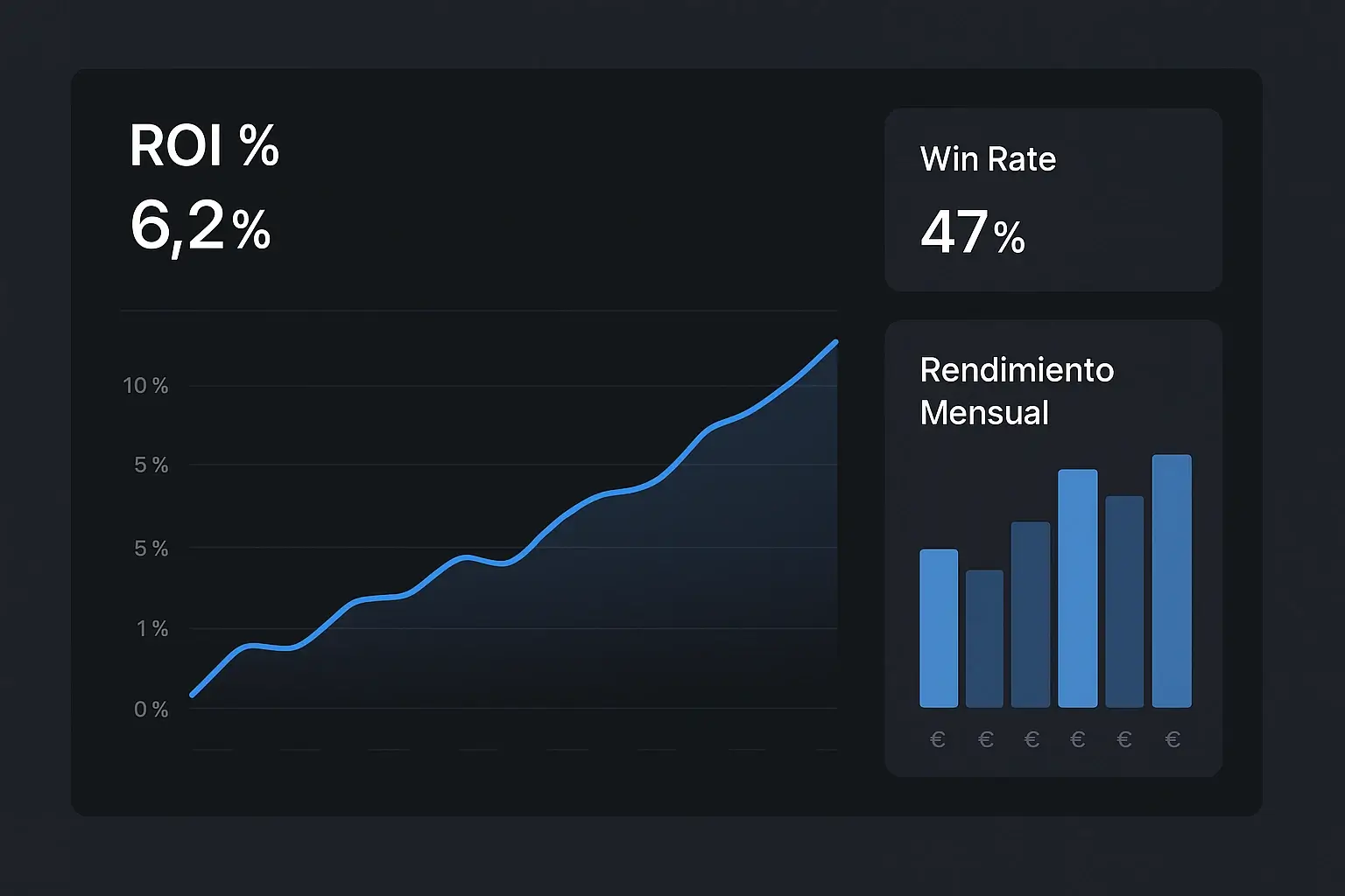 Dashboard de seguimiento con métricas ROI y análisis de resultados de apuestas F1