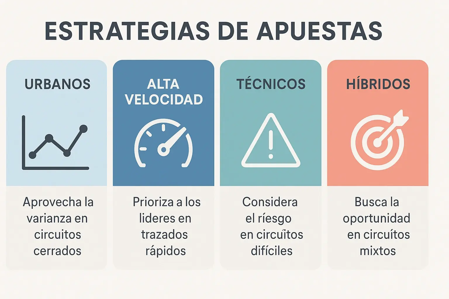 Diferentes estrategias de apuestas según tipos de circuitos de Fórmula 1