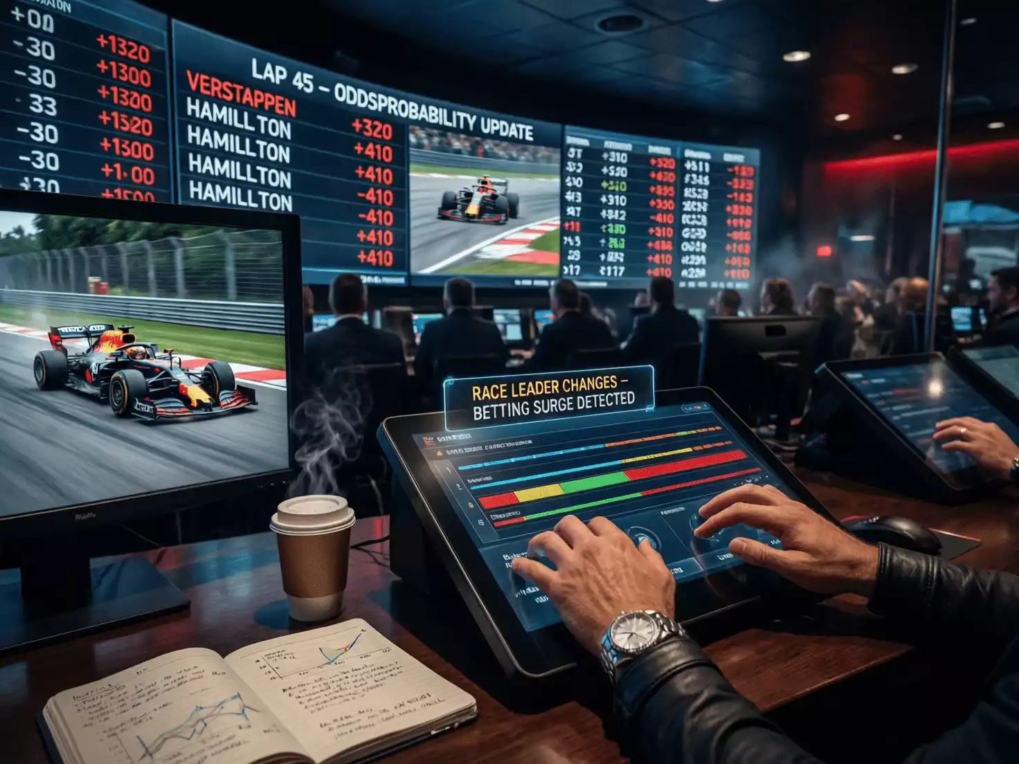 Apuestas en vivo durante carrera de Fórmula 1