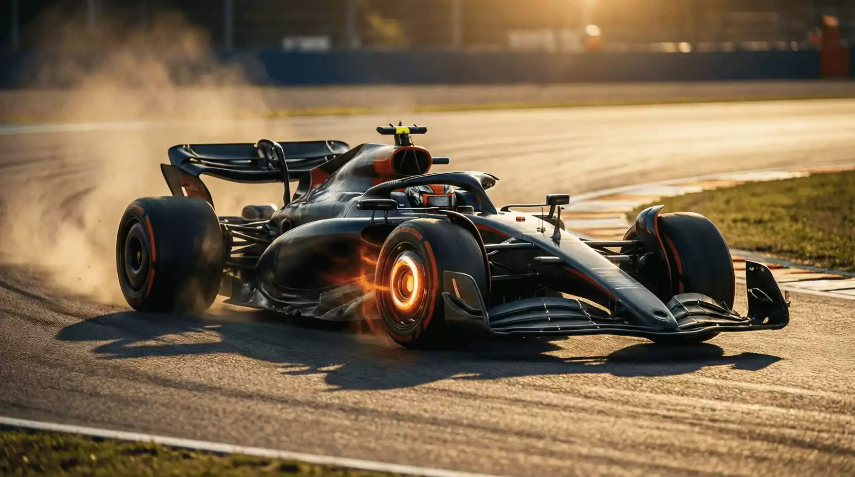 Monoplaza de Fórmula 1 en vuelta rápida de clasificación con neumáticos blandos