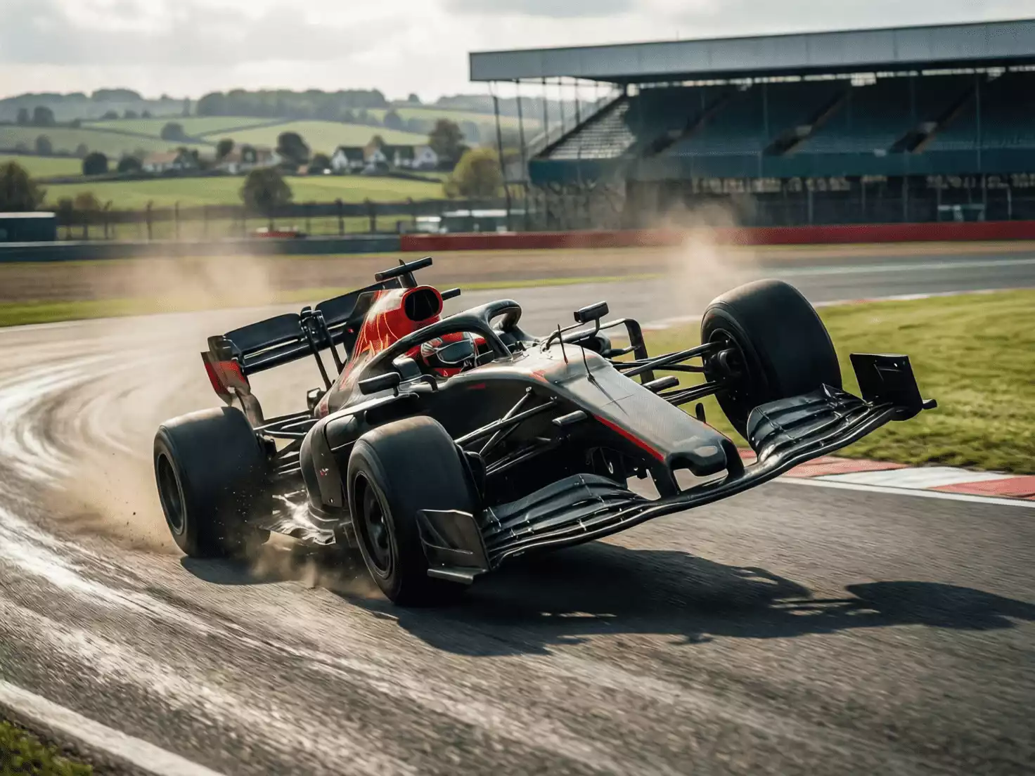 Monoplaza de F1 atravesando la secuencia de curvas Maggots-Becketts en Silverstone