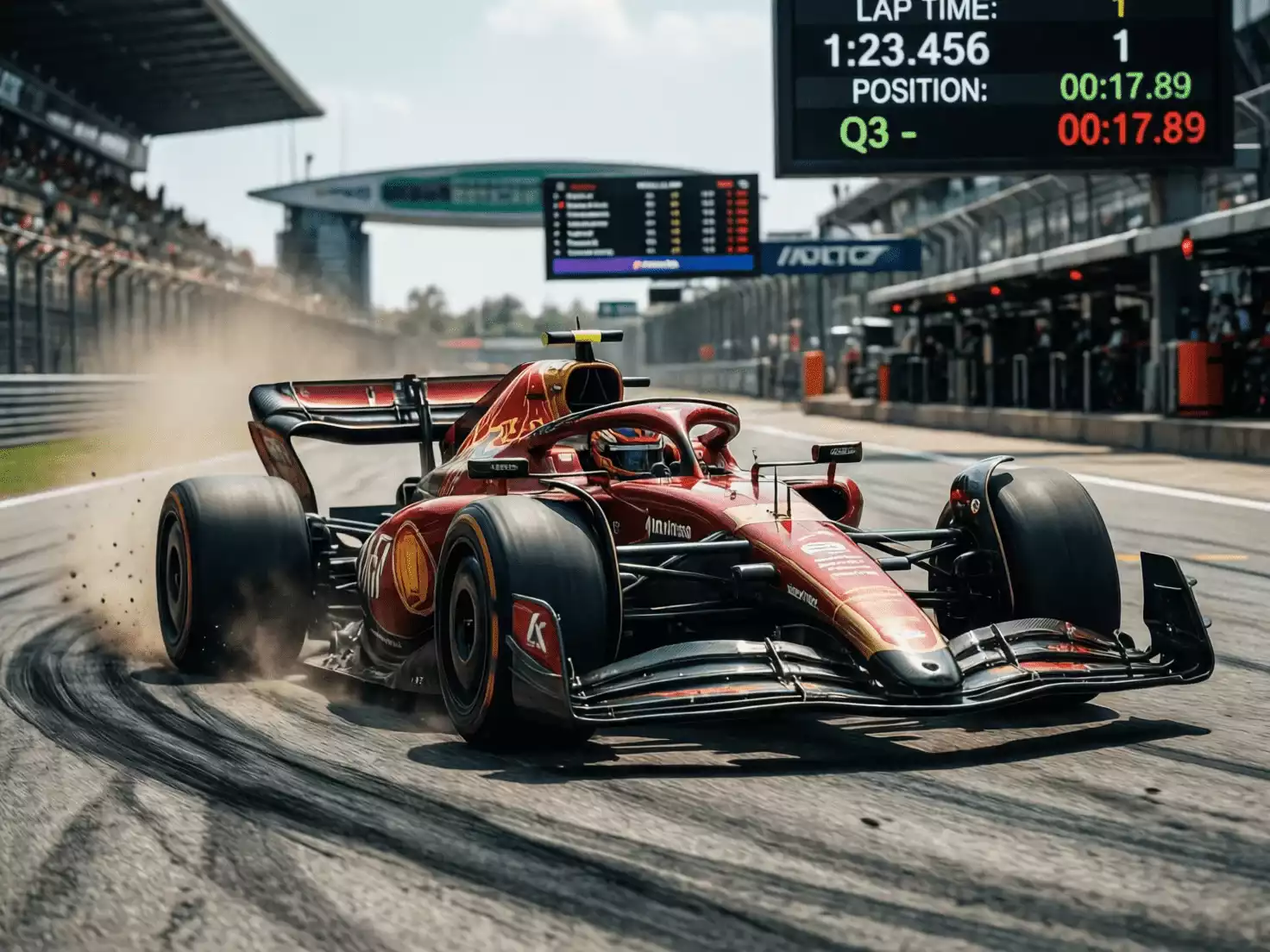 Monoplaza de F1 en vuelta rápida durante sesión de sprint shootout