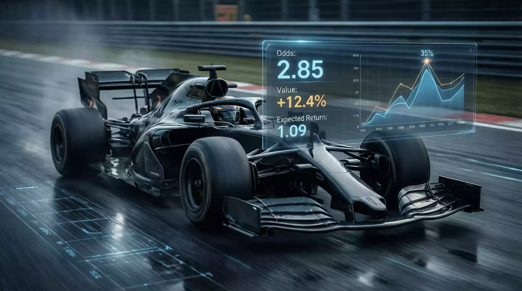 Concepto de value betting en apuestas de Fórmula 1 con análisis de cuotas